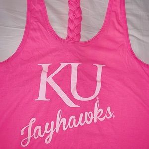 University of Kansas (KU) braided tank